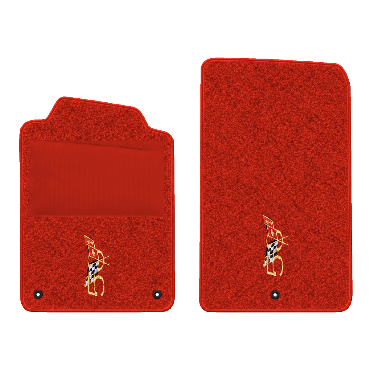 Illustration of 2000 Chevrolet Corvette floor mats with heel pad with the #227 2003 50th Annivers...