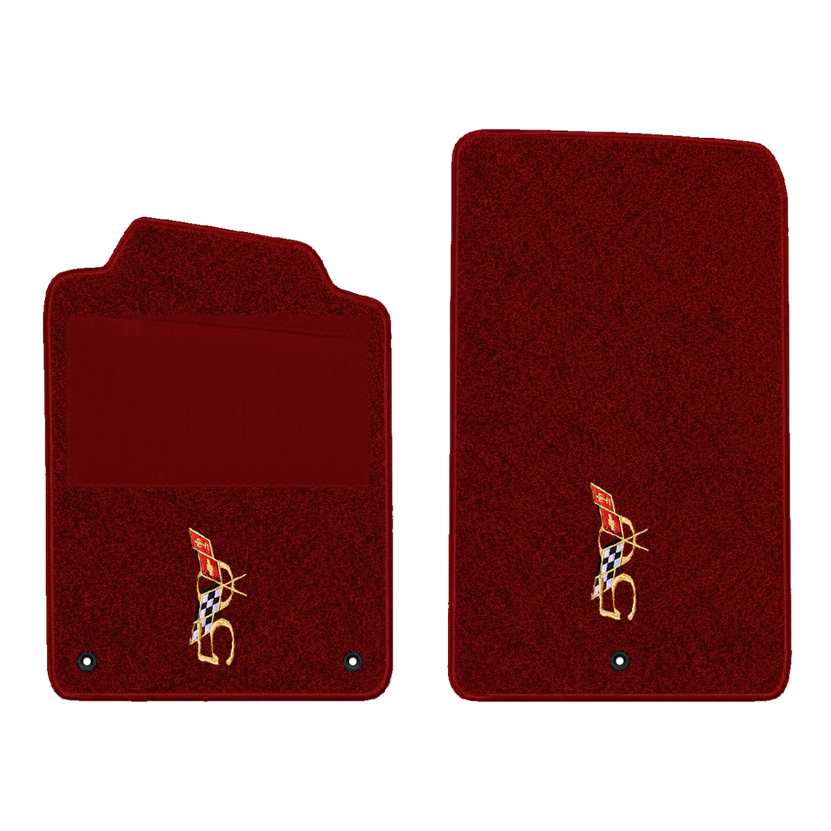 Illustration of 2000 Chevrolet Corvette floor mats with heel pad with the #227 2003 50th Annivers...