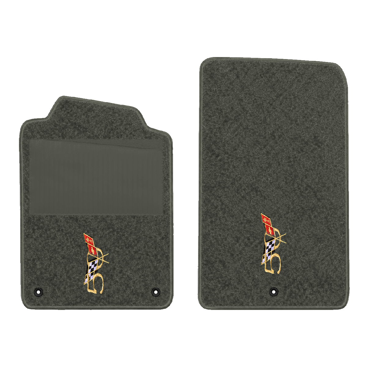 Illustration of 2000 Chevrolet Corvette floor mats with heel pad with the #227 2003 50th Annivers...