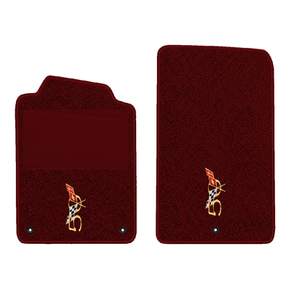 Illustration of 2000 Chevrolet Corvette floor mats with heel pad with the #227 2003 50th Annivers...