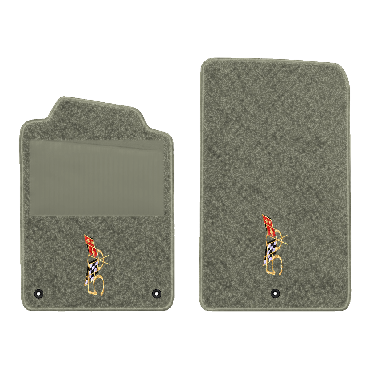 Illustration of 2000 Chevrolet Corvette floor mats with heel pad with the #227 2003 50th Annivers...