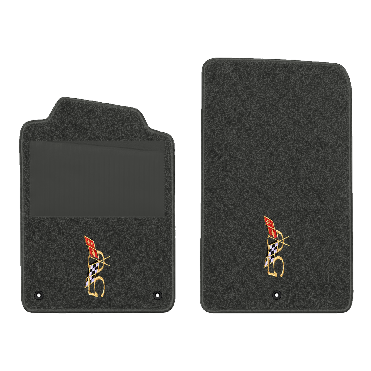 Illustration of 2000 Chevrolet Corvette floor mats with heel pad with the #227 2003 50th Annivers...