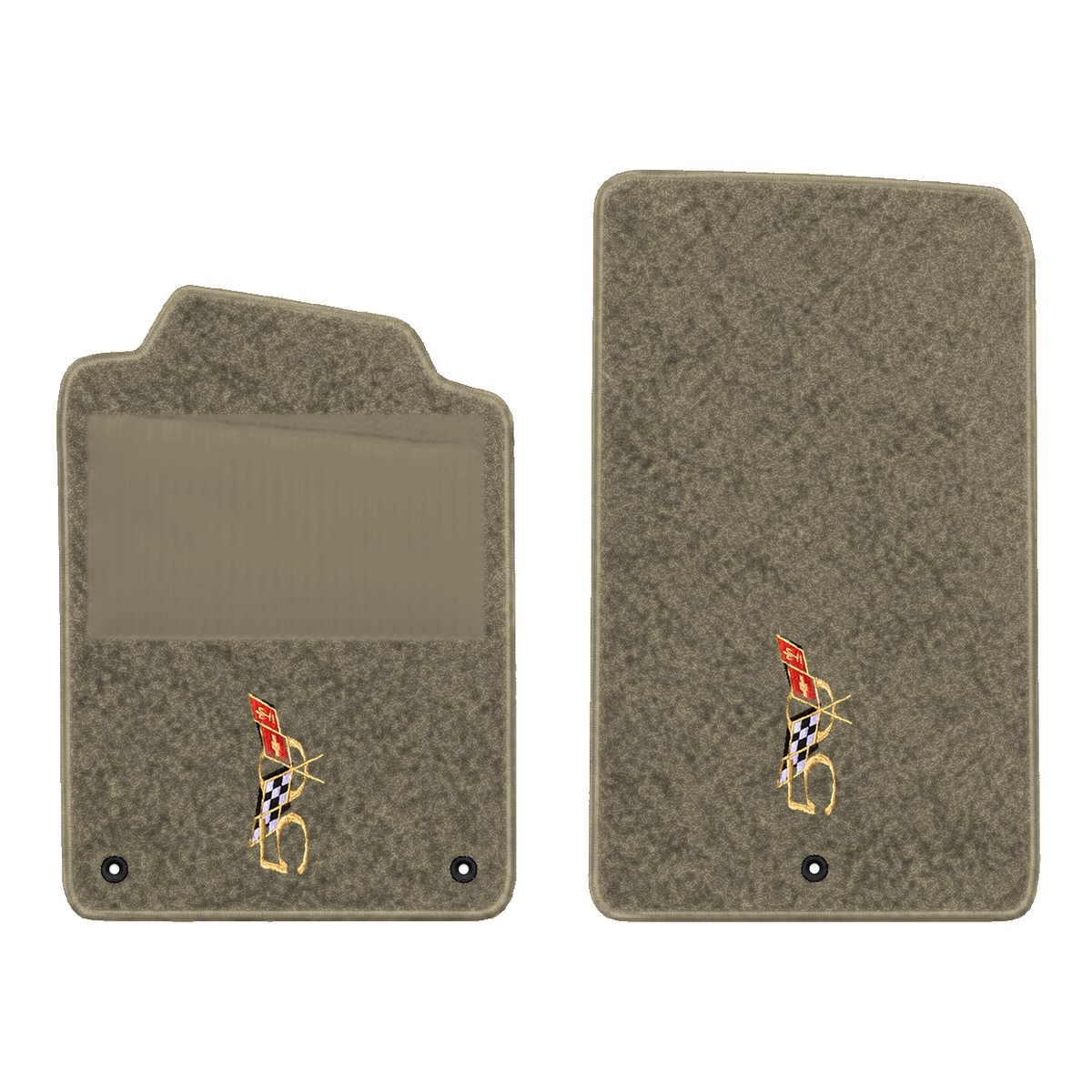 Illustration of 2003 Chevrolet Corvette floor mats with heel pad with the #227 2003 50th Annivers...