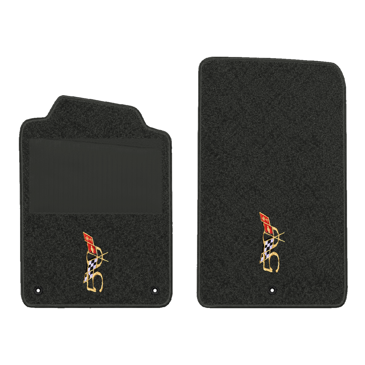 Illustration of 2000 Chevrolet Corvette floor mats with heel pad with the #227 2003 50th Annivers...