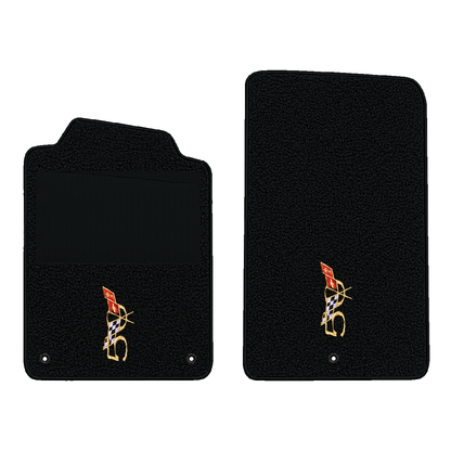 Illustration of 2000 Chevrolet Corvette floor mats with heel pad with the #227 2003 50th Annivers...