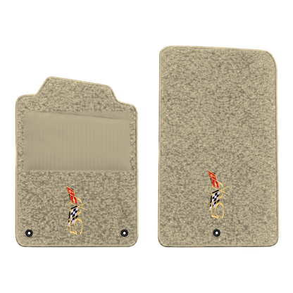Illustration of 2000 Chevrolet Corvette floor mats with heel pad with the #227 2003 50th Annivers...