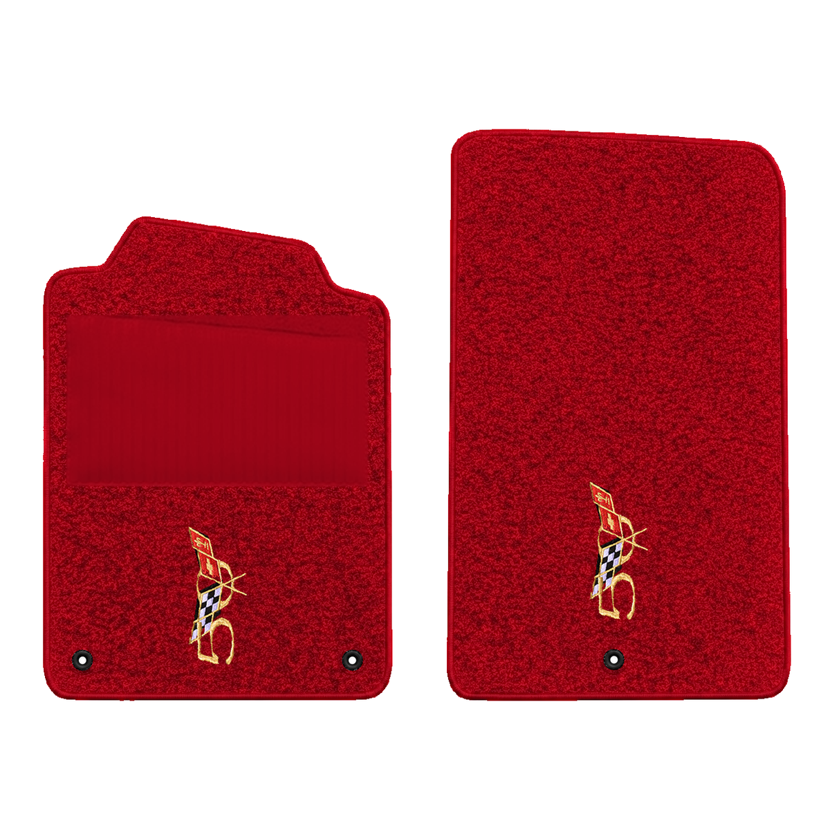 Illustration of 2000 Chevrolet Corvette floor mats with heel pad with the #227 2003 50th Annivers...