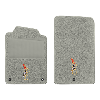 Illustration of 2000 Chevrolet Corvette floor mats with heel pad with the #227 2003 50th Annivers...