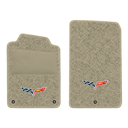 Illustration of 1997 Chevrolet Corvette floor mats with heel pad with the #350 05-13 Corvette C6 ...