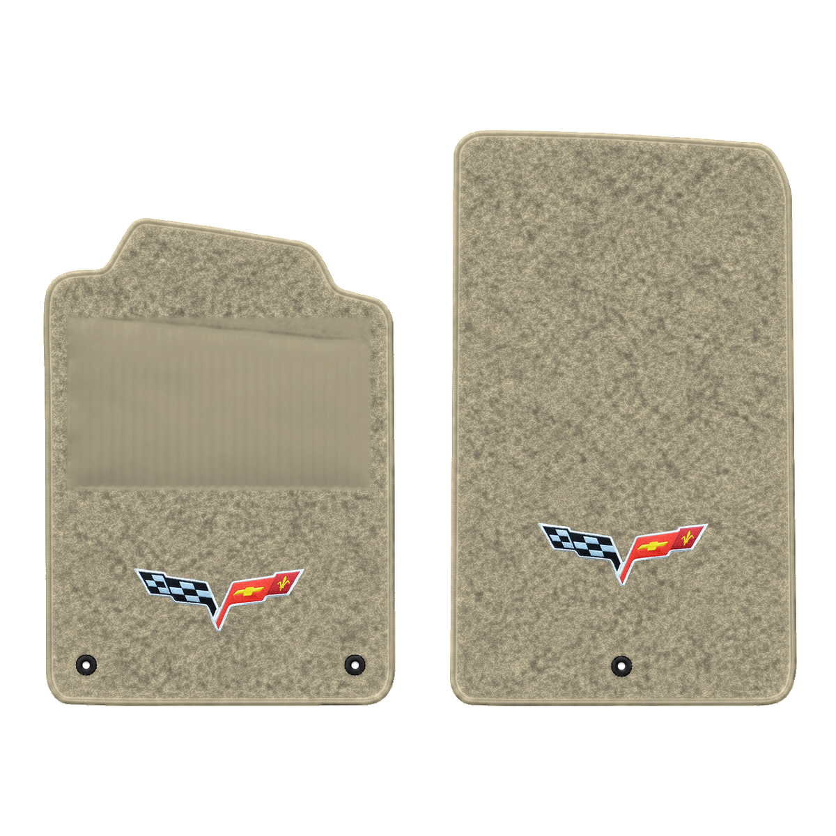 Illustration of 1999 Chevrolet Corvette floor mats with heel pad with the #350 05-13 Corvette C6 ...