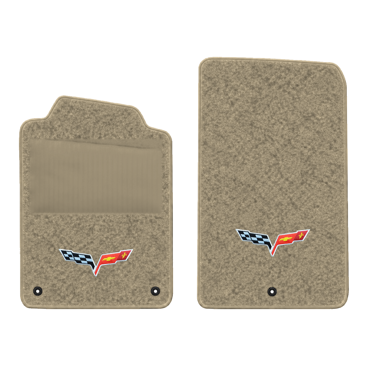 Illustration of 1997 Chevrolet Corvette floor mats with heel pad with the #350 05-13 Corvette C6 ...