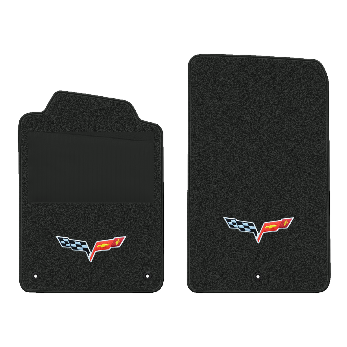 Illustration of 1997 Chevrolet Corvette floor mats with heel pad with the #350 05-13 Corvette C6 ...