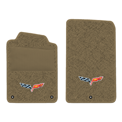 Illustration of 1999 Chevrolet Corvette floor mats with heel pad with the #350 05-13 Corvette C6 ...