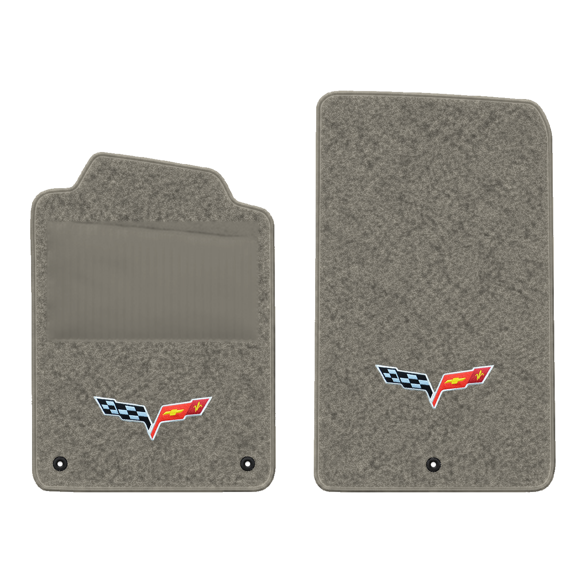 Illustration of 1999 Chevrolet Corvette floor mats with heel pad with the #350 05-13 Corvette C6 ...