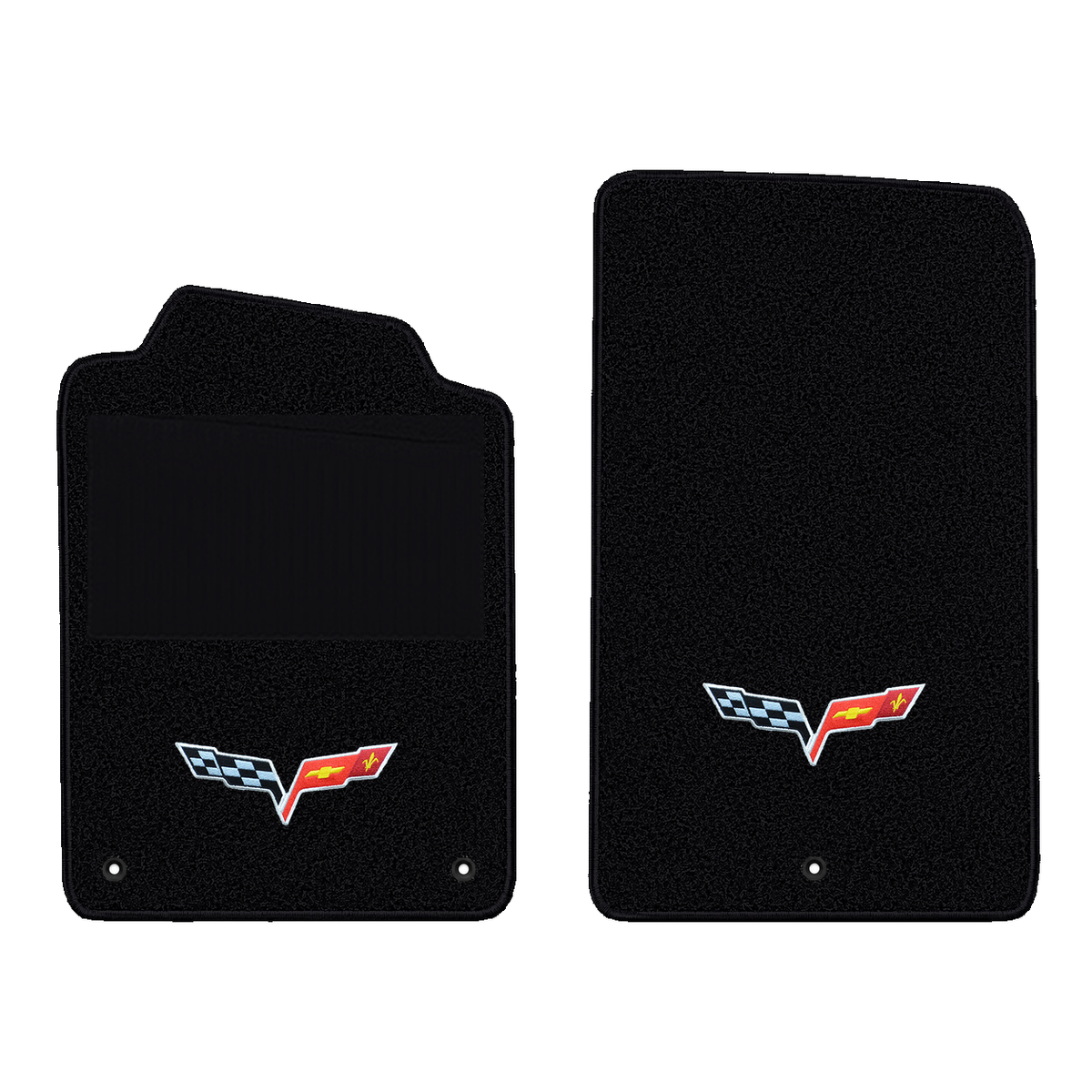 Illustration of 1997 Chevrolet Corvette floor mats with heel pad with the #350 05-13 Corvette C6 ...
