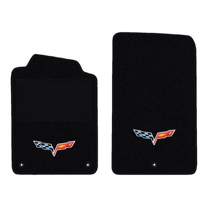 Illustration of 1999 Chevrolet Corvette floor mats with heel pad with the #350 05-13 Corvette C6 ...