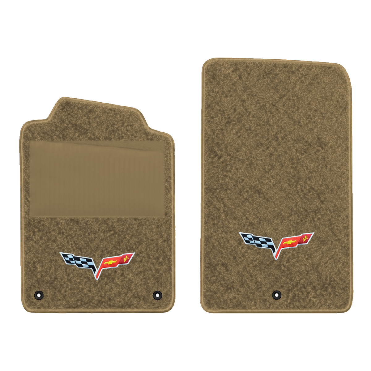 Illustration of 1999 Chevrolet Corvette floor mats with heel pad with the #350 05-13 Corvette C6 ...