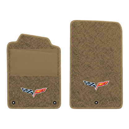 Illustration of 1997 Chevrolet Corvette floor mats with heel pad with the #350 05-13 Corvette C6 ...