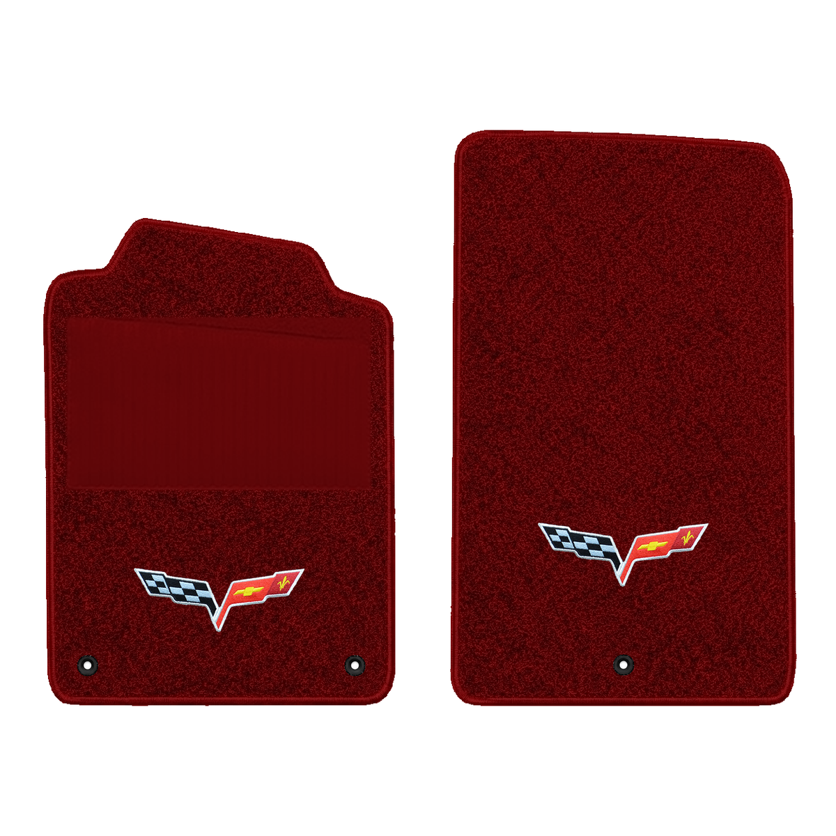 Illustration of 1999 Chevrolet Corvette floor mats with heel pad with the #350 05-13 Corvette C6 ...