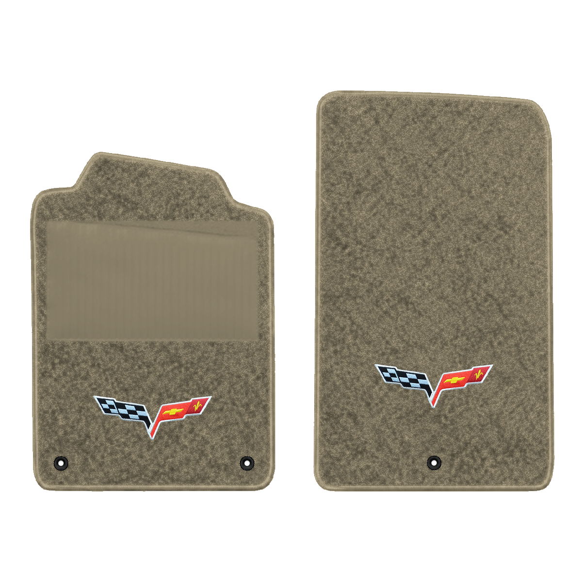 Illustration of 1997 Chevrolet Corvette floor mats with heel pad with the #350 05-13 Corvette C6 ...