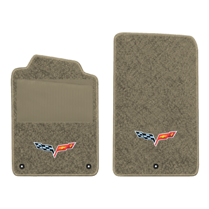 Illustration of 1997 Chevrolet Corvette floor mats with heel pad with the #350 05-13 Corvette C6 ...