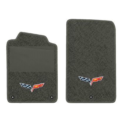 Illustration of 1997 Chevrolet Corvette floor mats with heel pad with the #350 05-13 Corvette C6 ...