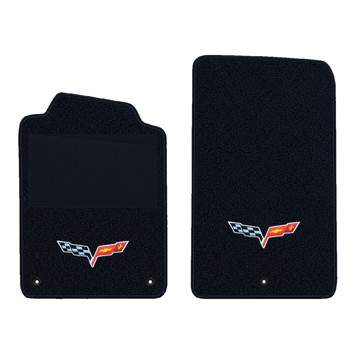 Illustration of 1997 Chevrolet Corvette floor mats with heel pad with the #350 05-13 Corvette C6 ...