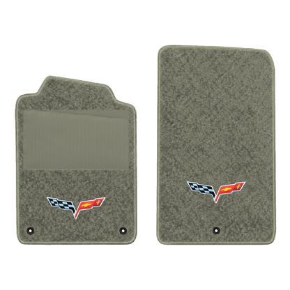 Illustration of 1999 Chevrolet Corvette floor mats with heel pad with the #350 05-13 Corvette C6 ...