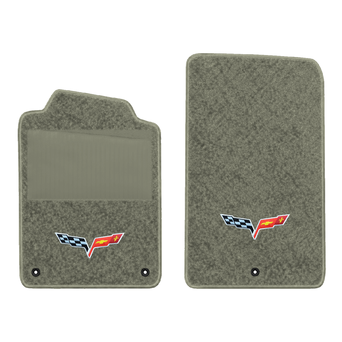 Illustration of 1997 Chevrolet Corvette floor mats with heel pad with the #350 05-13 Corvette C6 ...