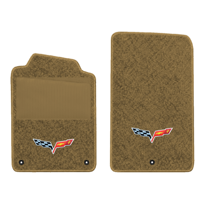 Illustration of 1997 Chevrolet Corvette floor mats with heel pad with the #350 05-13 Corvette C6 ...