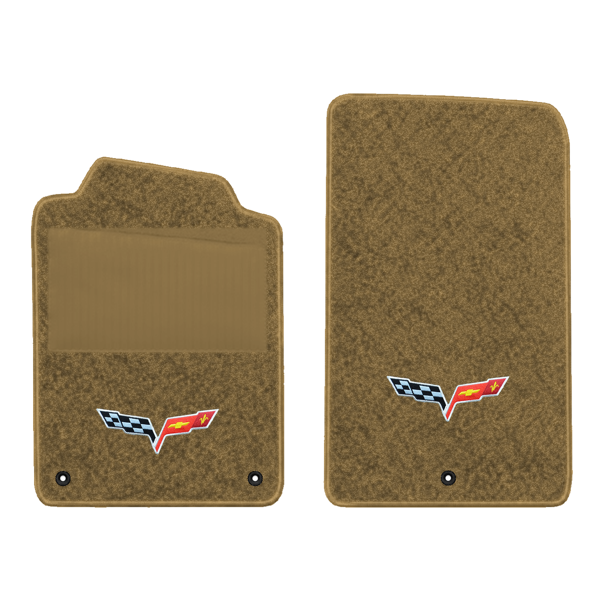 Illustration of 1999 Chevrolet Corvette floor mats with heel pad with the #350 05-13 Corvette C6 ...