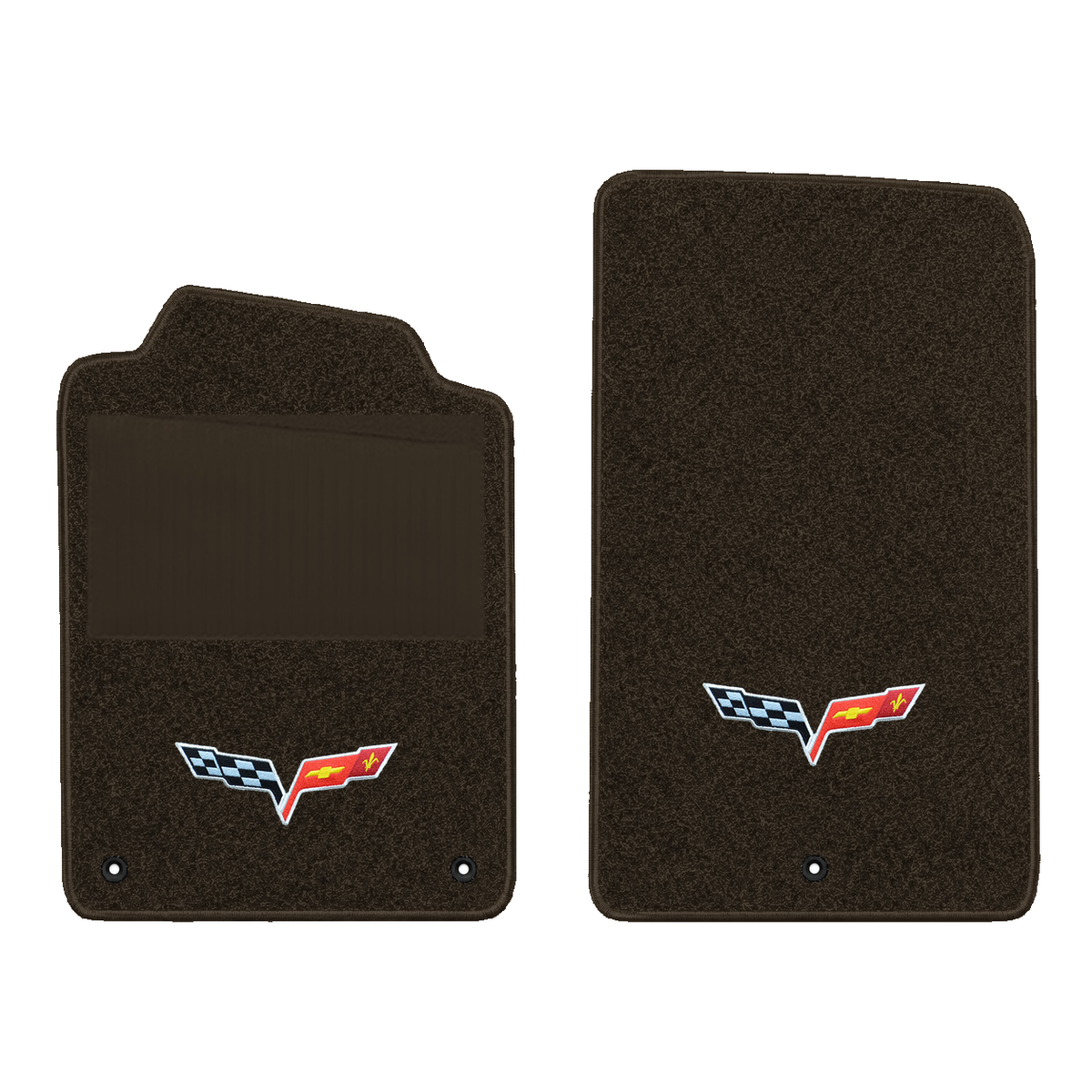 Illustration of 1997 Chevrolet Corvette floor mats with heel pad with the #350 05-13 Corvette C6 ...
