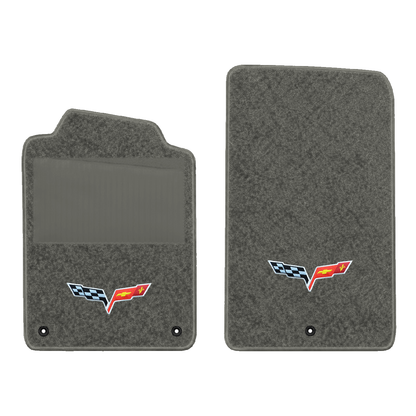 Illustration of 1997 Chevrolet Corvette floor mats with heel pad with the #350 05-13 Corvette C6 ...