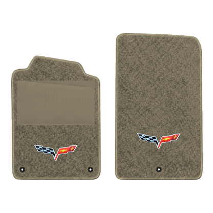 Illustration of 1997 Chevrolet Corvette floor mats with heel pad with the #350 05-13 Corvette C6 ...