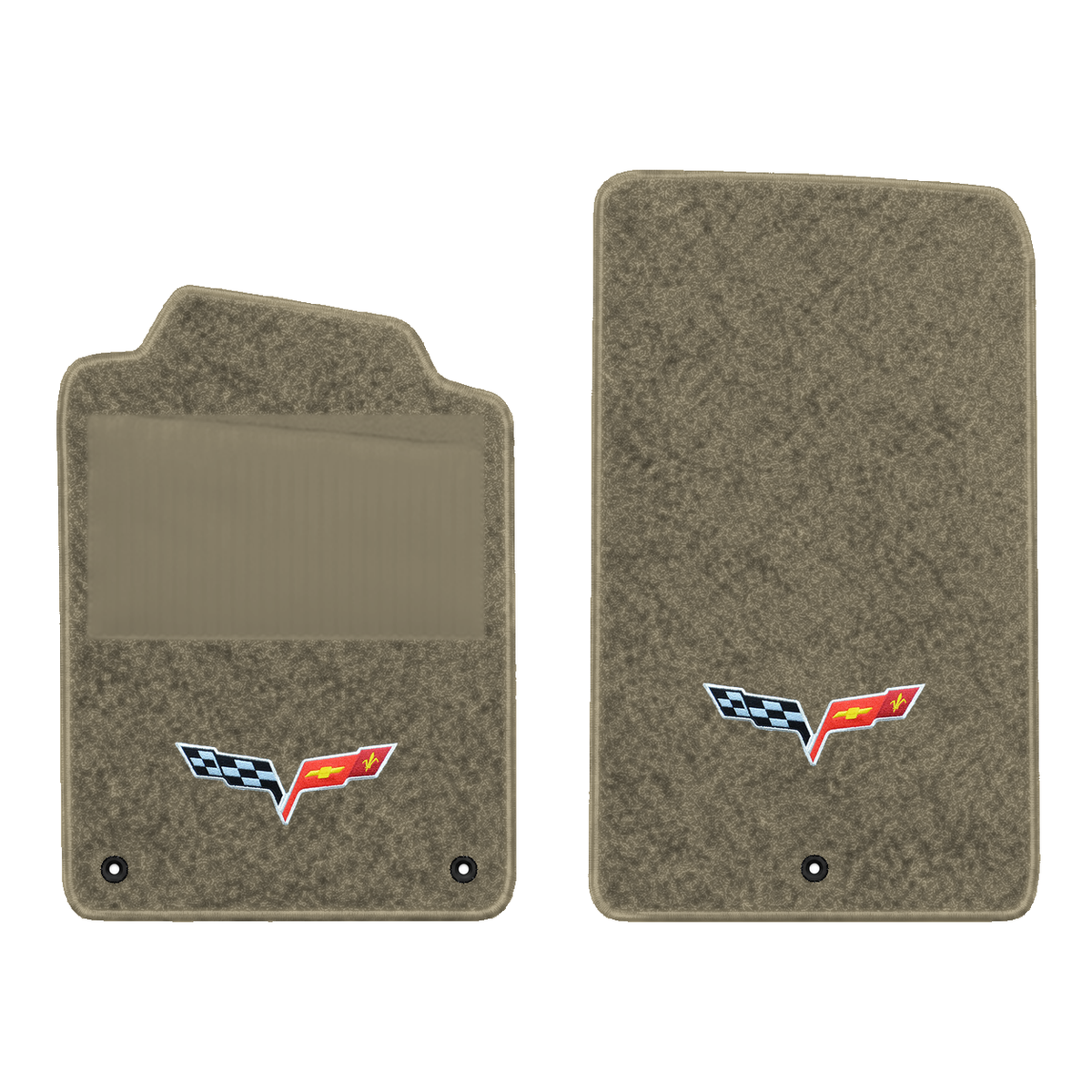 Illustration of 1999 Chevrolet Corvette floor mats with heel pad with the #350 05-13 Corvette C6 ...