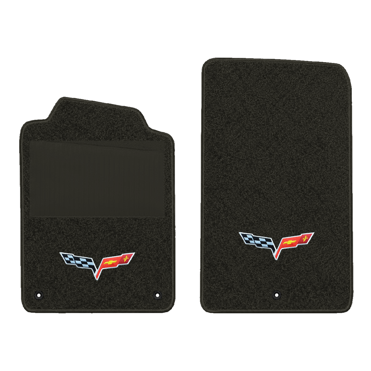 Illustration of 1997 Chevrolet Corvette floor mats with heel pad with the #350 05-13 Corvette C6 ...