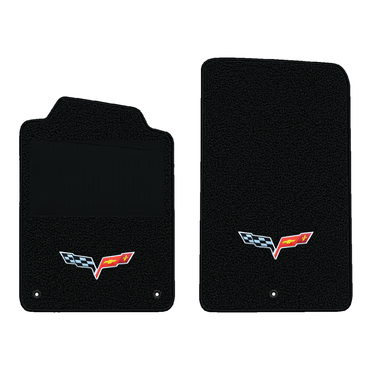 Illustration of 1997 Chevrolet Corvette floor mats with heel pad with the #350 05-13 Corvette C6 ...