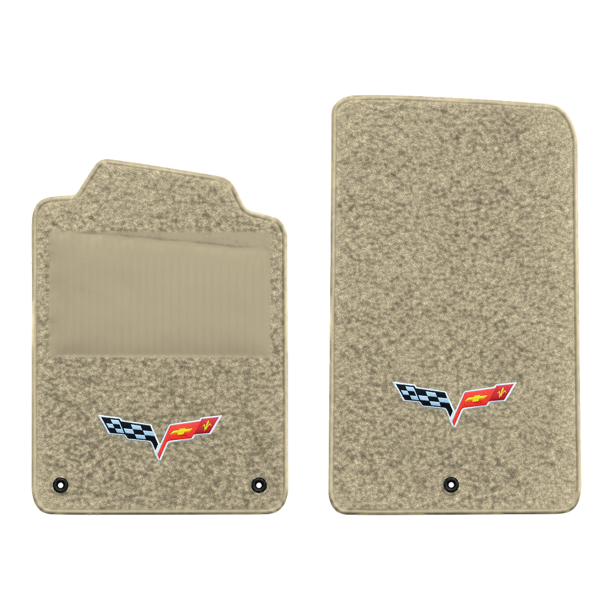 Illustration of 1997 Chevrolet Corvette floor mats with heel pad with the #350 05-13 Corvette C6 ...