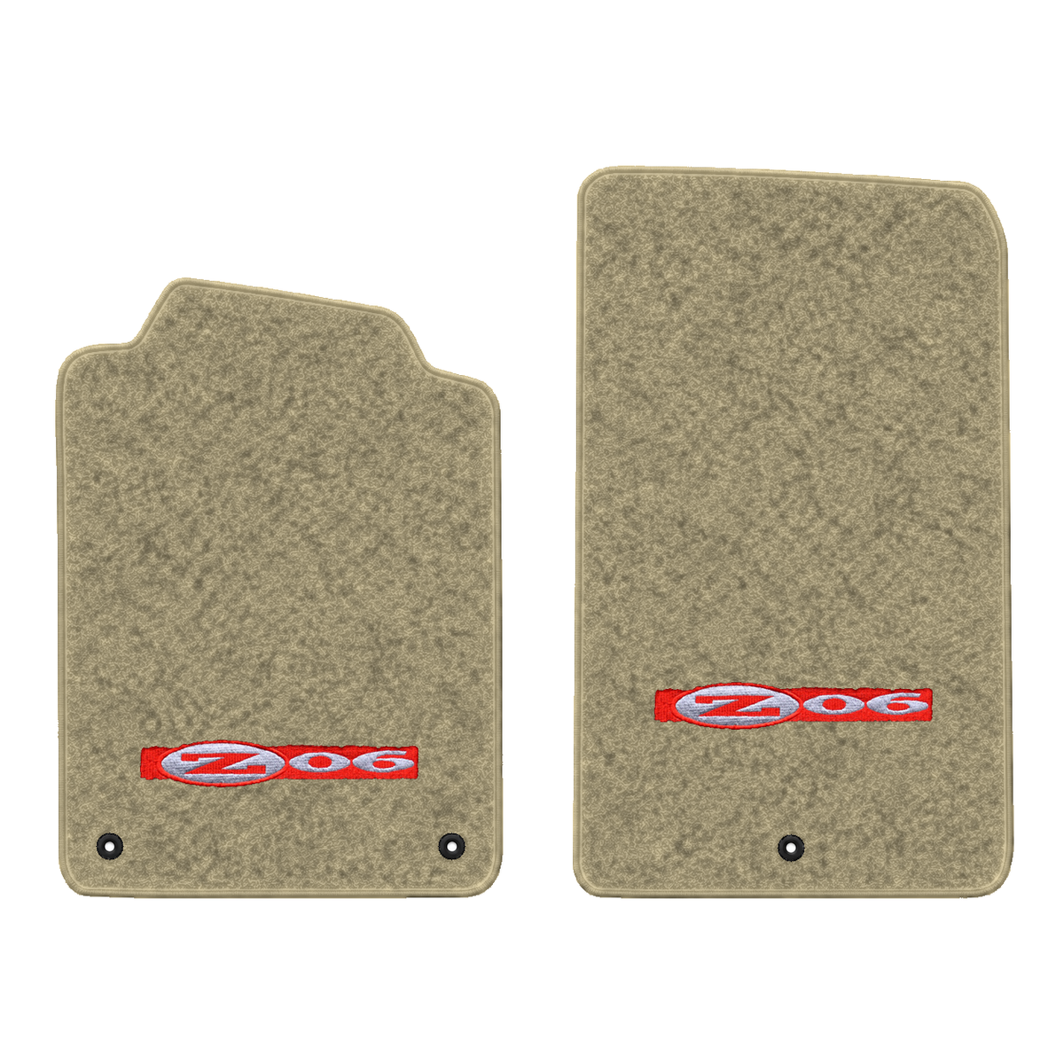 Illustration of 1997 Chevrolet Corvette floor mats without heel pad with the #195 Z06 2001 Corvet...