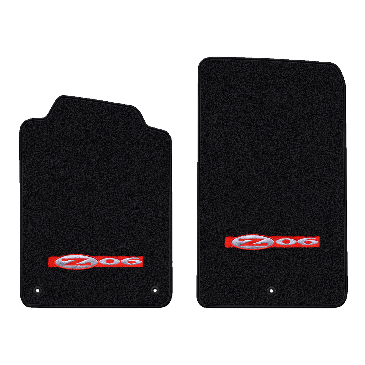Illustration of 1998 Chevrolet Corvette floor mats without heel pad with the #195 Z06 2001 Corvet...