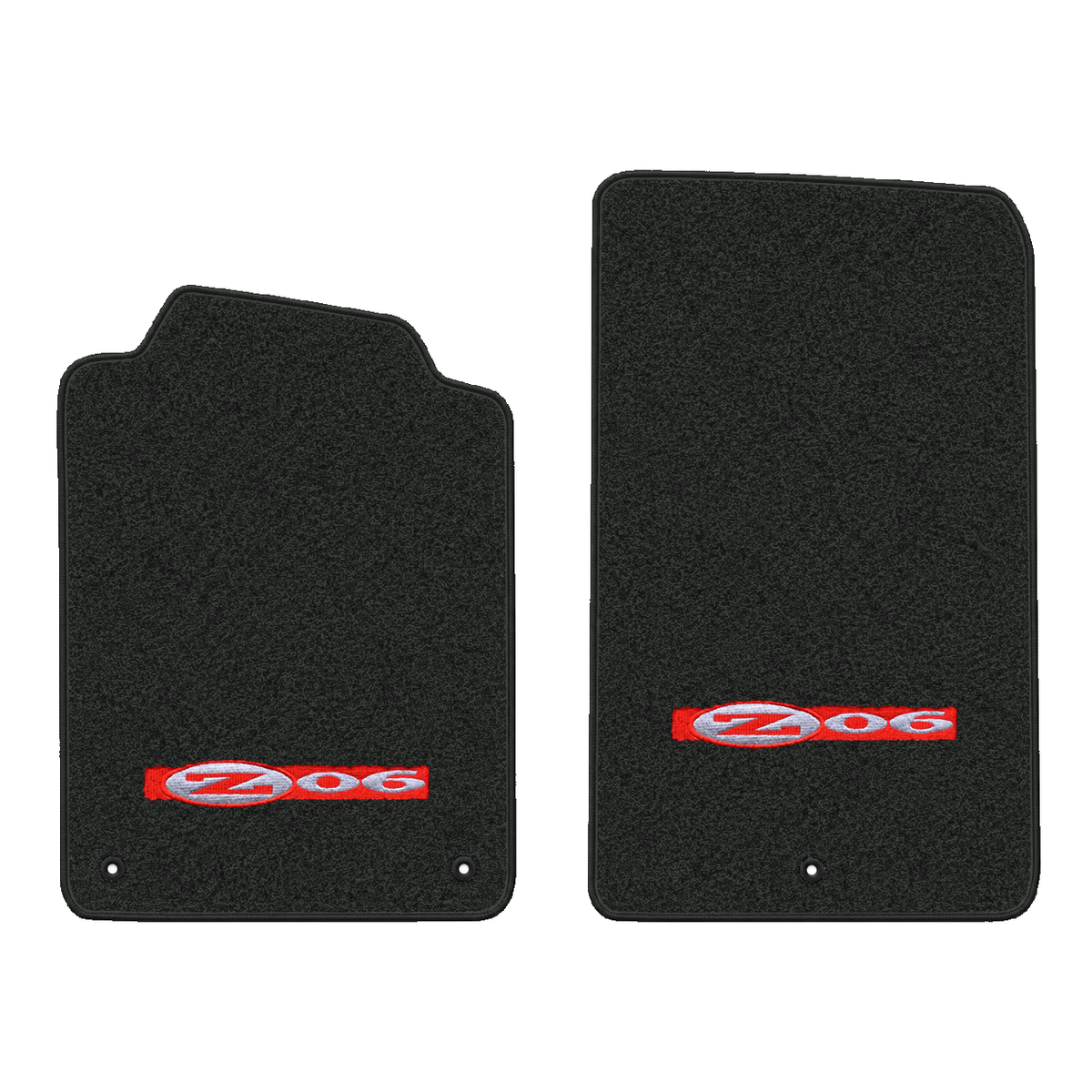 Illustration of 1999 Chevrolet Corvette floor mats without heel pad with the #195 Z06 2001 Corvet...