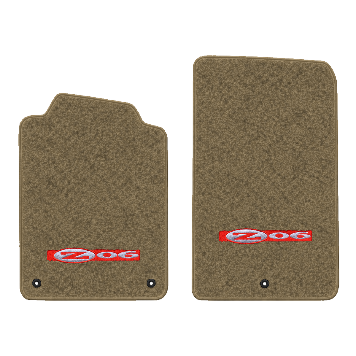 Illustration of 1999 Chevrolet Corvette floor mats without heel pad with the #195 Z06 2001 Corvet...