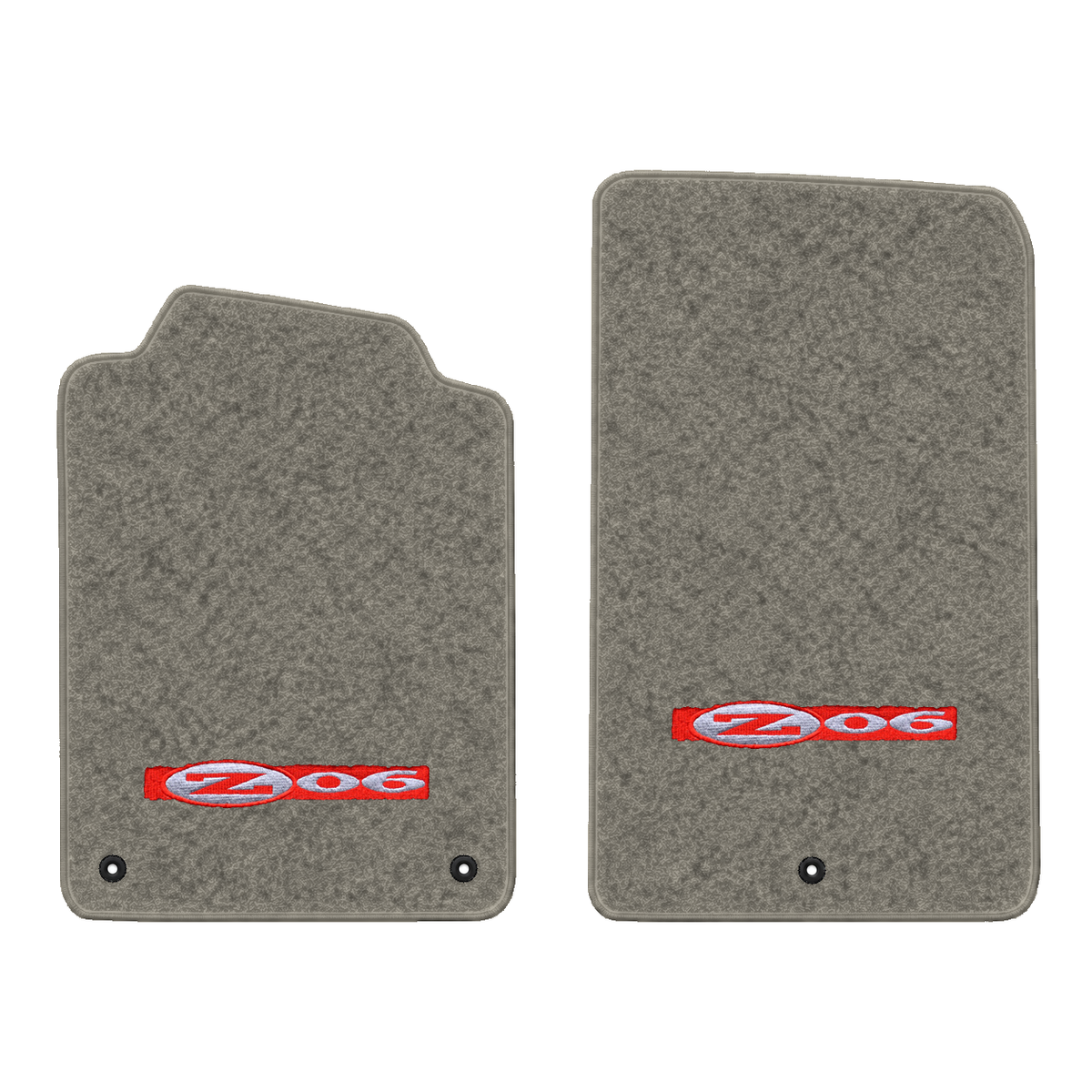 Illustration of 1998 Chevrolet Corvette floor mats without heel pad with the #195 Z06 2001 Corvet...