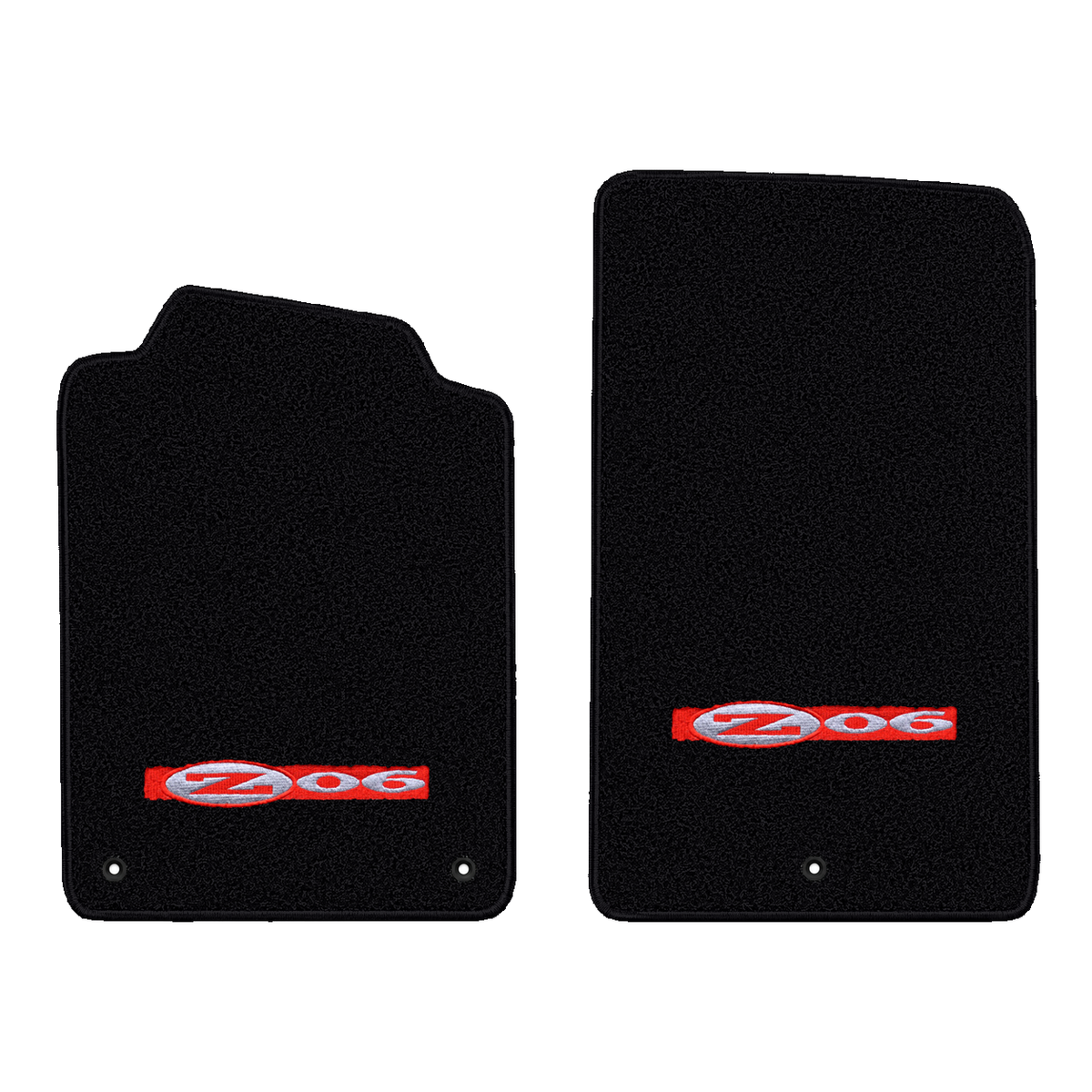 Illustration of 1997 Chevrolet Corvette floor mats without heel pad with the #195 Z06 2001 Corvet...