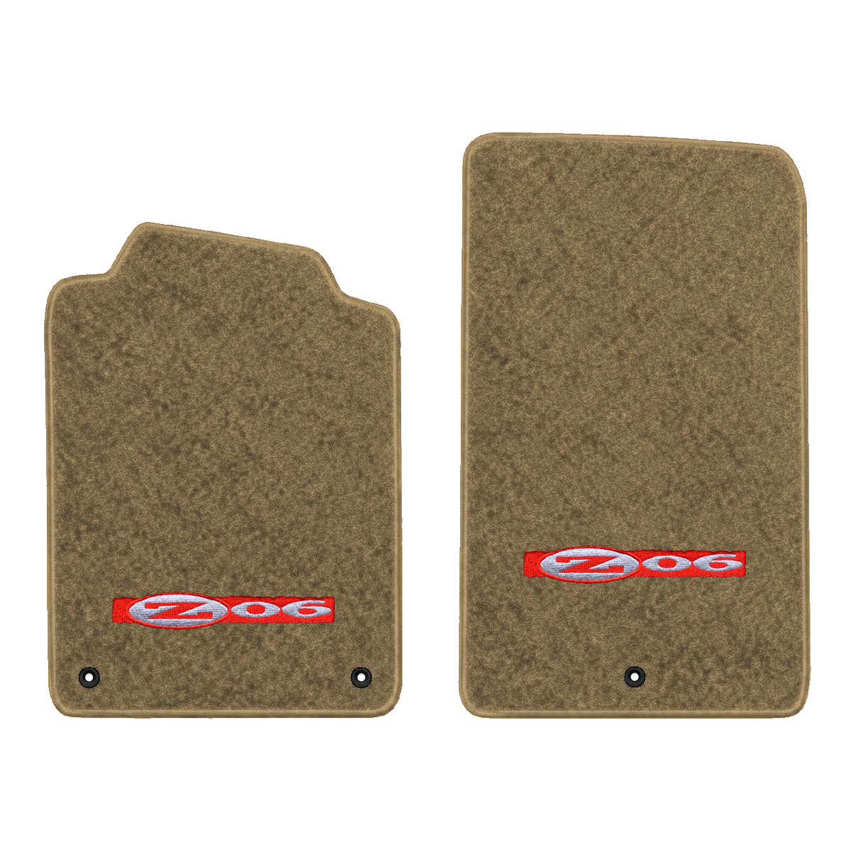 Illustration of 1997 Chevrolet Corvette floor mats without heel pad with the #195 Z06 2001 Corvet...