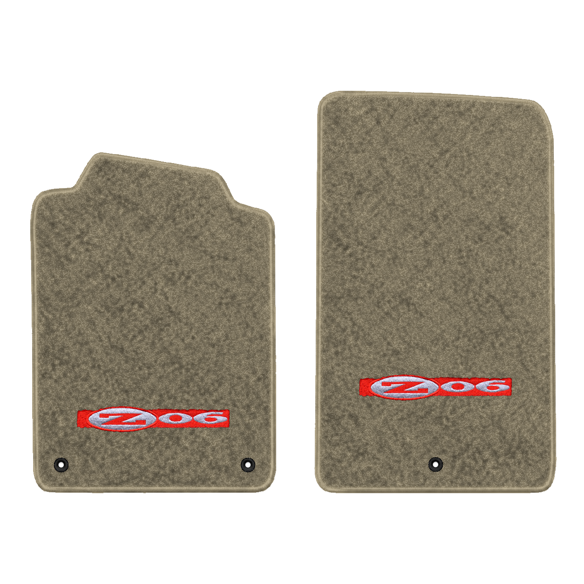 Illustration of 1997 Chevrolet Corvette floor mats without heel pad with the #195 Z06 2001 Corvet...