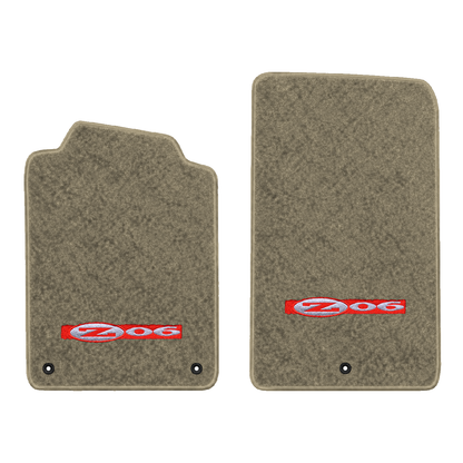 Illustration of 1998 Chevrolet Corvette floor mats without heel pad with the #195 Z06 2001 Corvet...