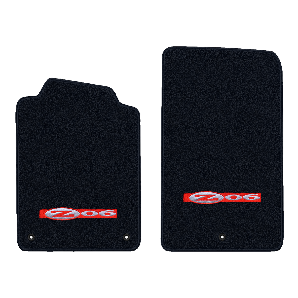 Illustration of 1999 Chevrolet Corvette floor mats without heel pad with the #195 Z06 2001 Corvet...