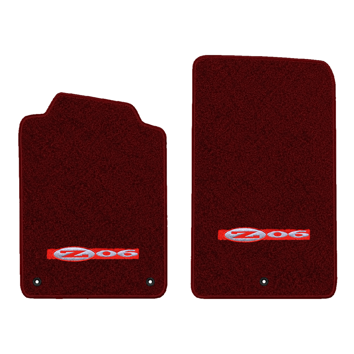 Illustration of 1997 Chevrolet Corvette floor mats without heel pad with the #195 Z06 2001 Corvet...