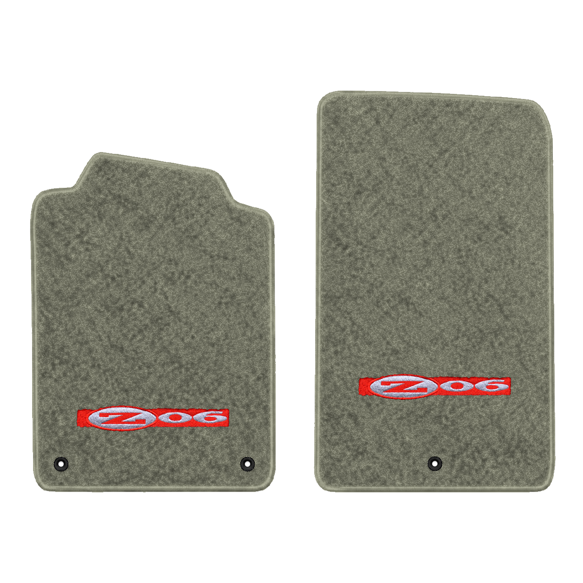 Illustration of 1998 Chevrolet Corvette floor mats without heel pad with the #195 Z06 2001 Corvet...